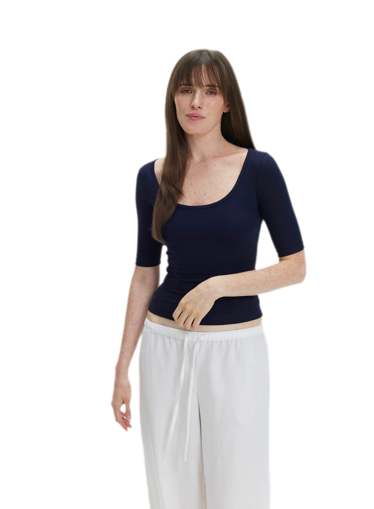 Soft U-Neck Slim-Fit T-Shirt