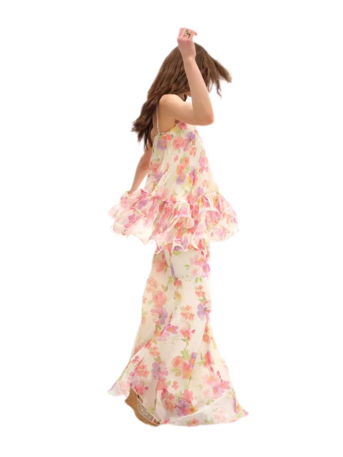 Watercolor Lace Fishtail Dress Set