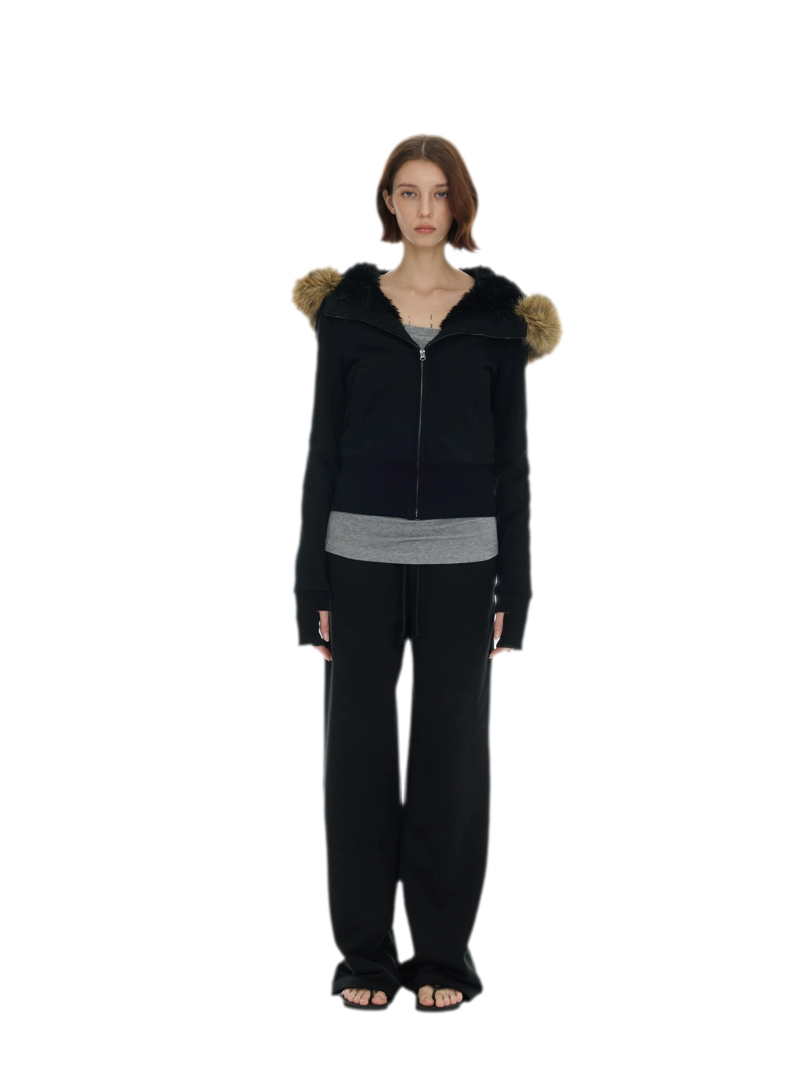 Detachable Fur Collar Hoodie Jacket