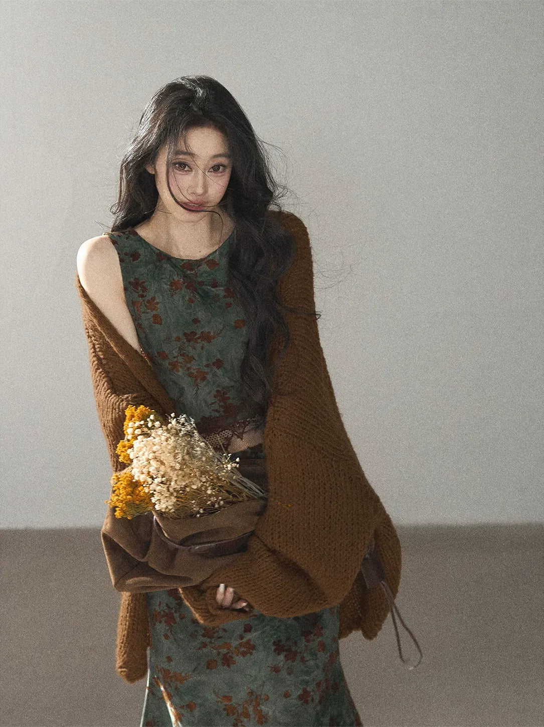 Cardigan aperto in maglia grossa
