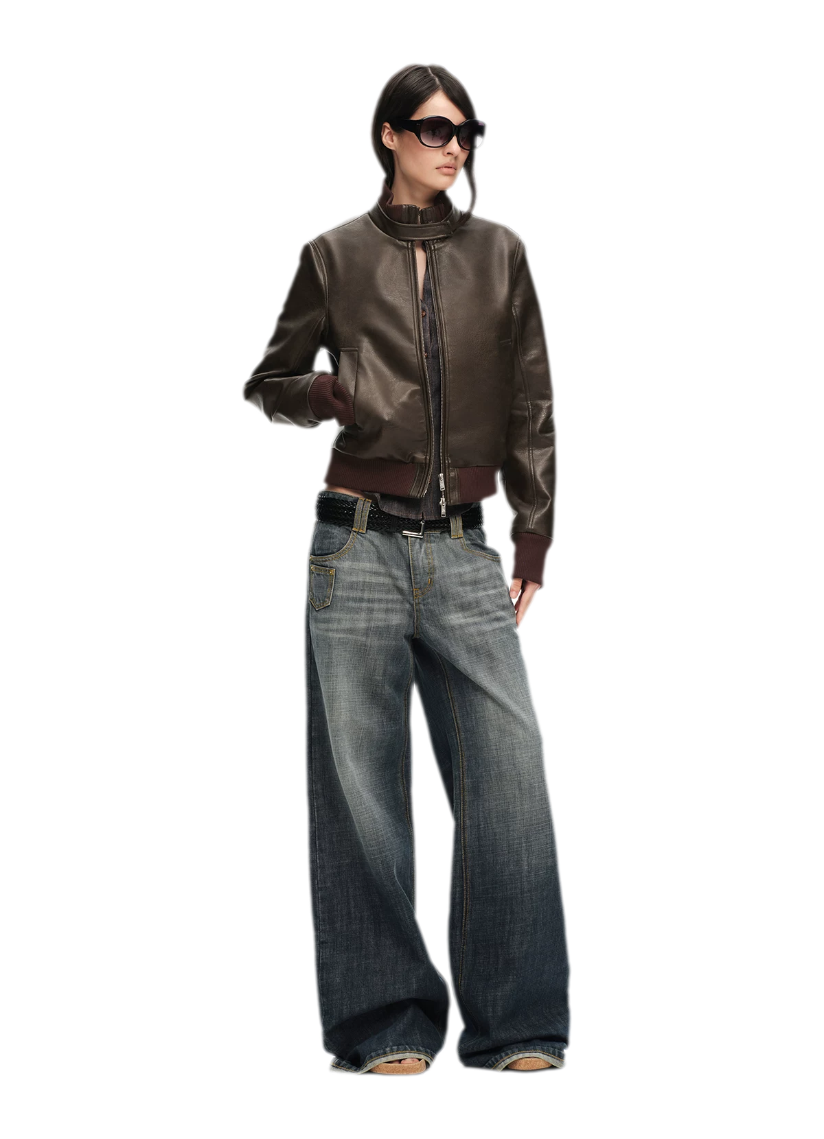 Matte Cropped Biker Jacket