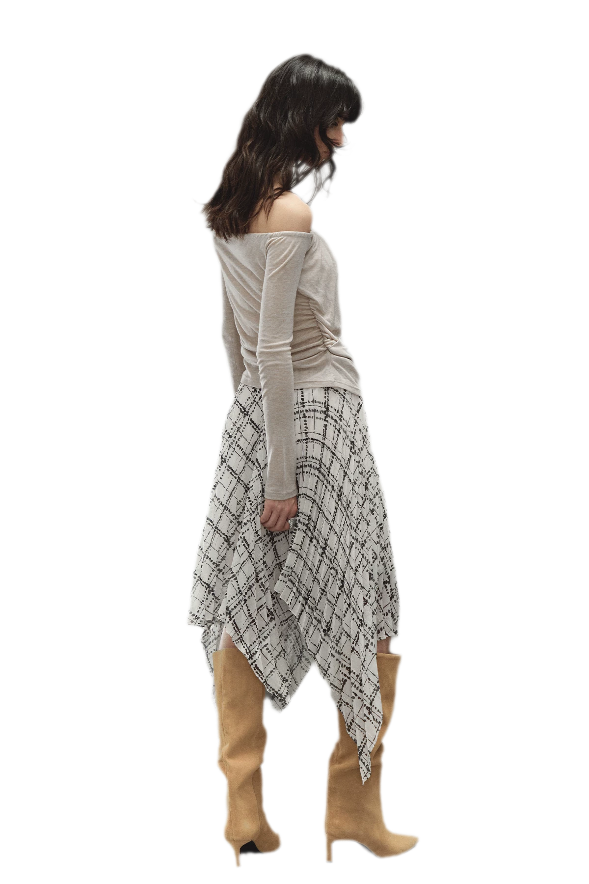 Tencel Wool Off-Shoulder Top