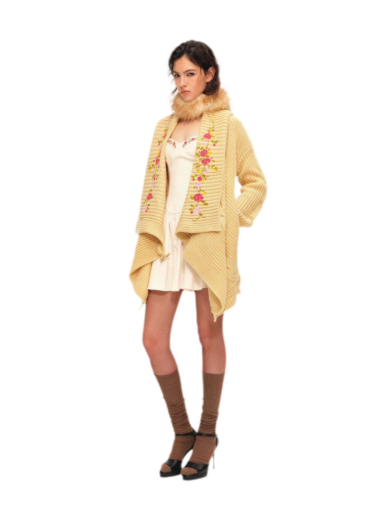 Bộ cardigan dệt kim thêu