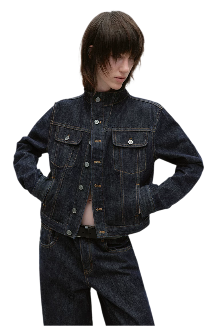 Redline Cropped Raw Denim Jacket