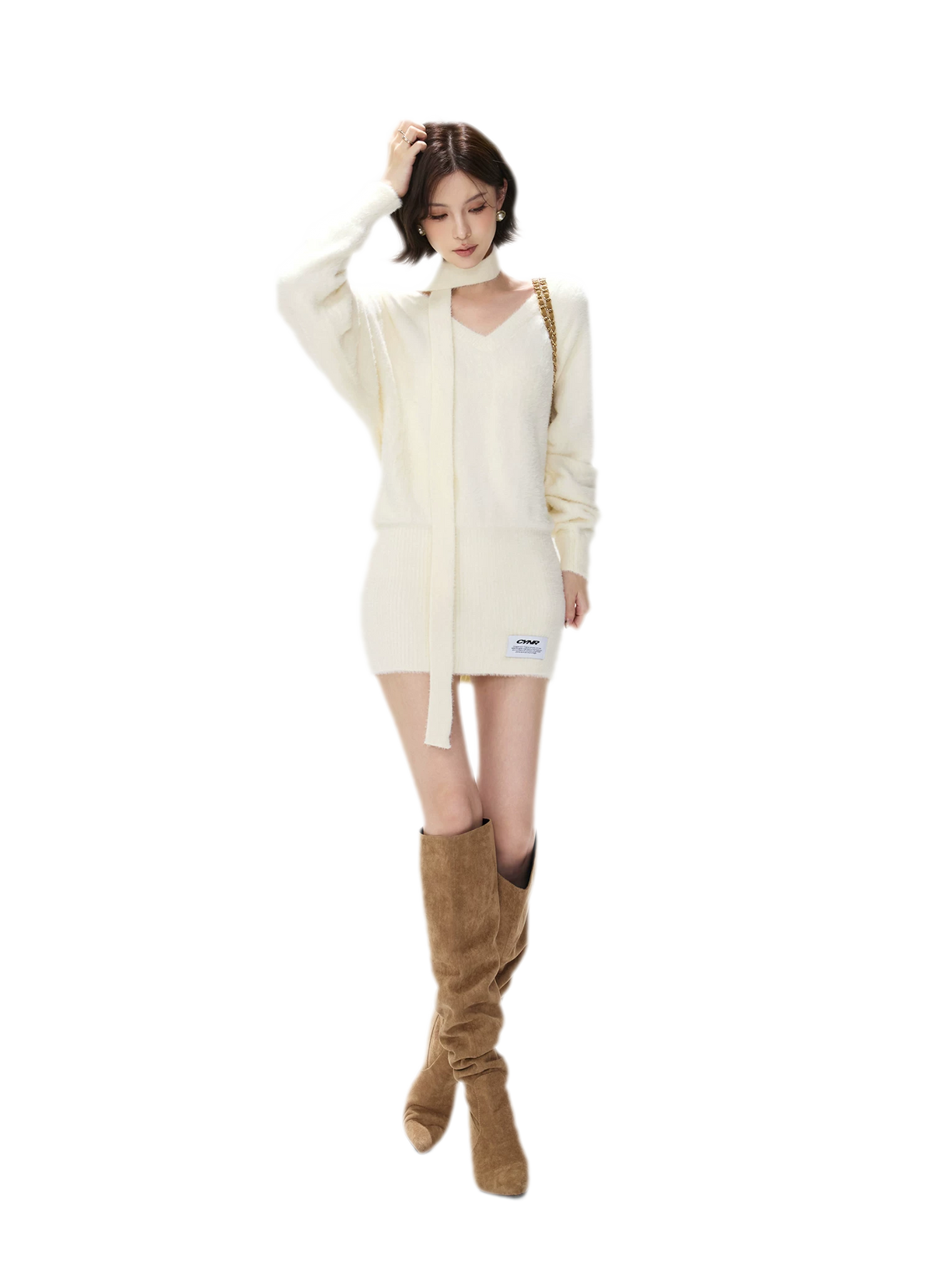 Plush V-Neck Convertible Sweater