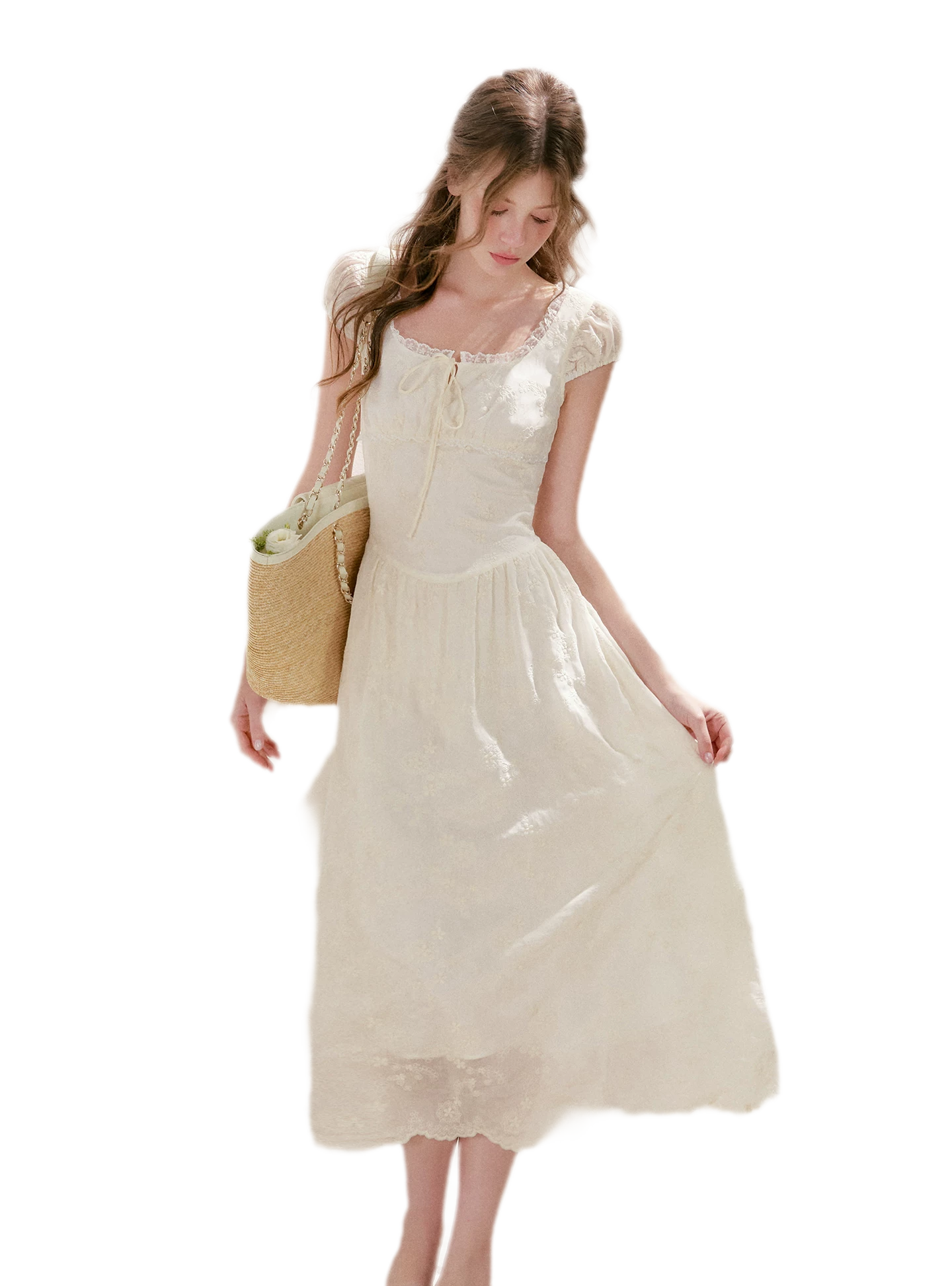 Lace Embroidered Midi Dress