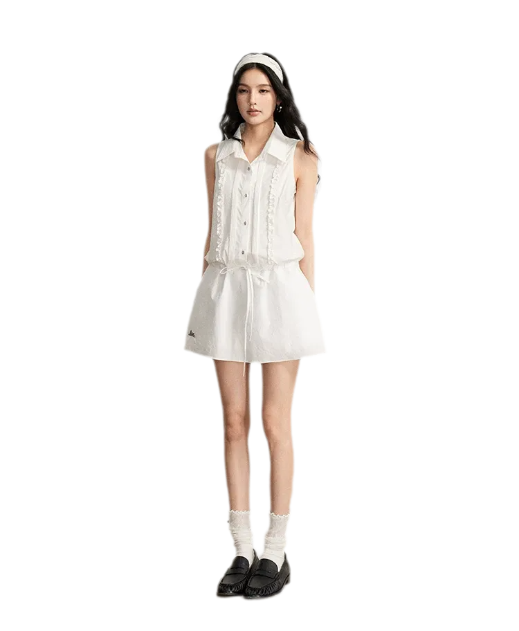 Lace Trim Shirt Dress
