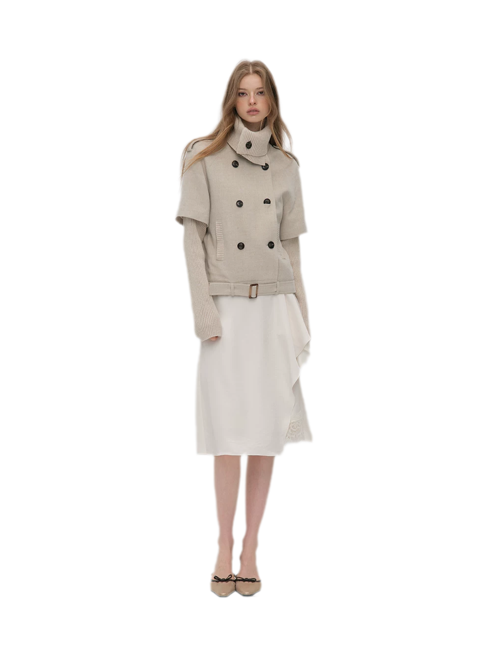 Silky Draped A-Line Skirt