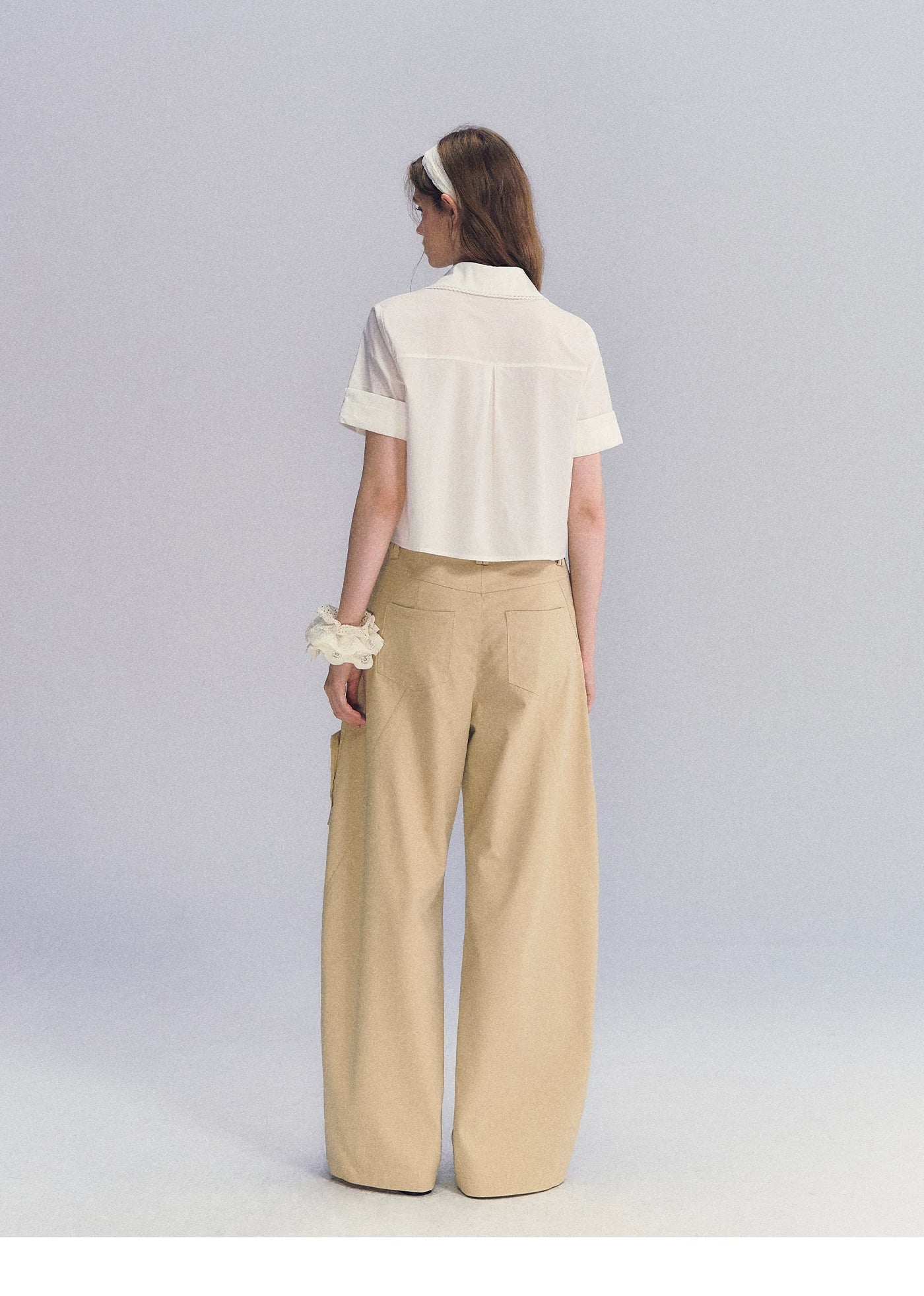 Lace Collar Cotton Shirt