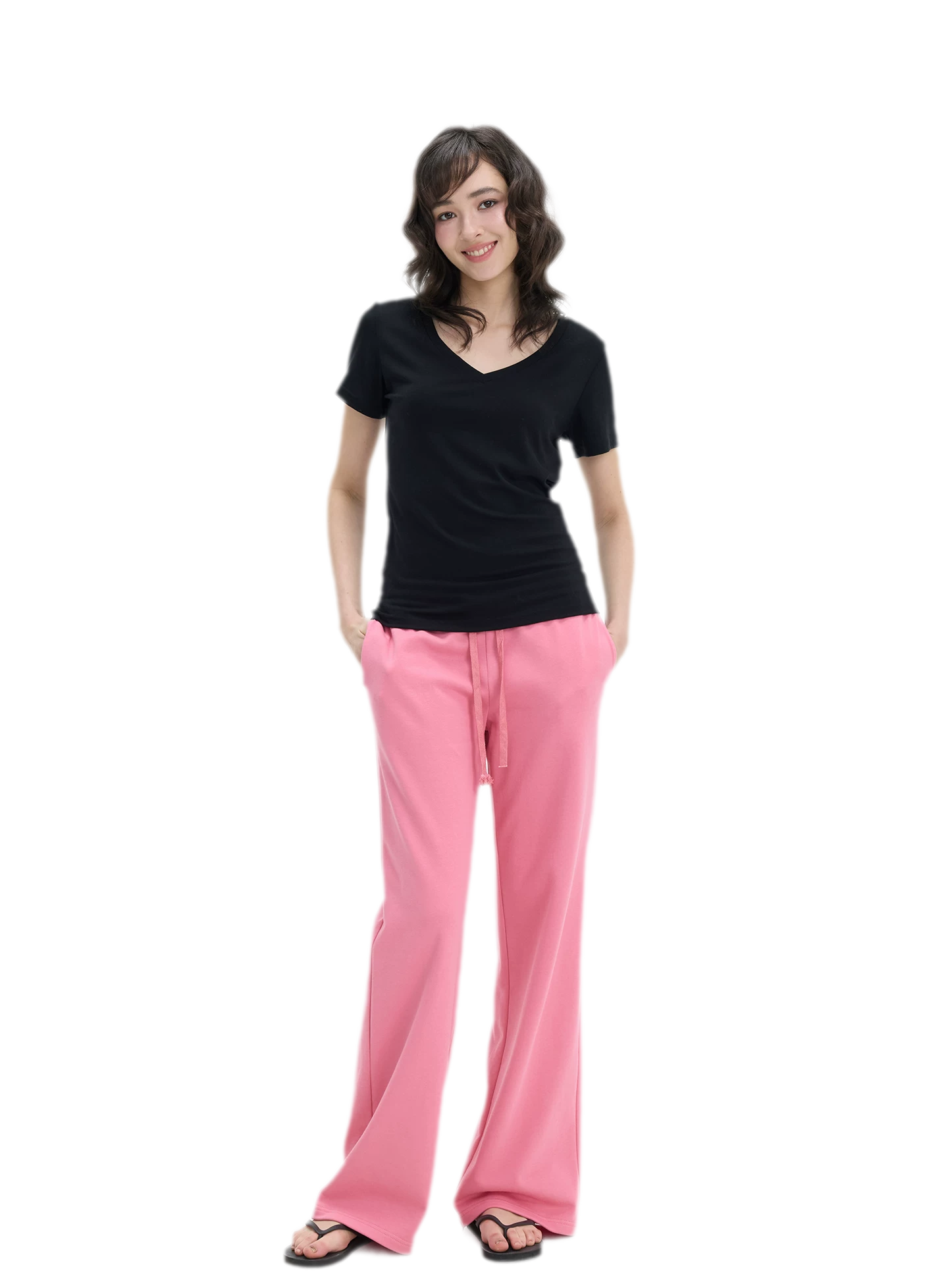 Low-Rise Wide-Leg Loose Sweatpants