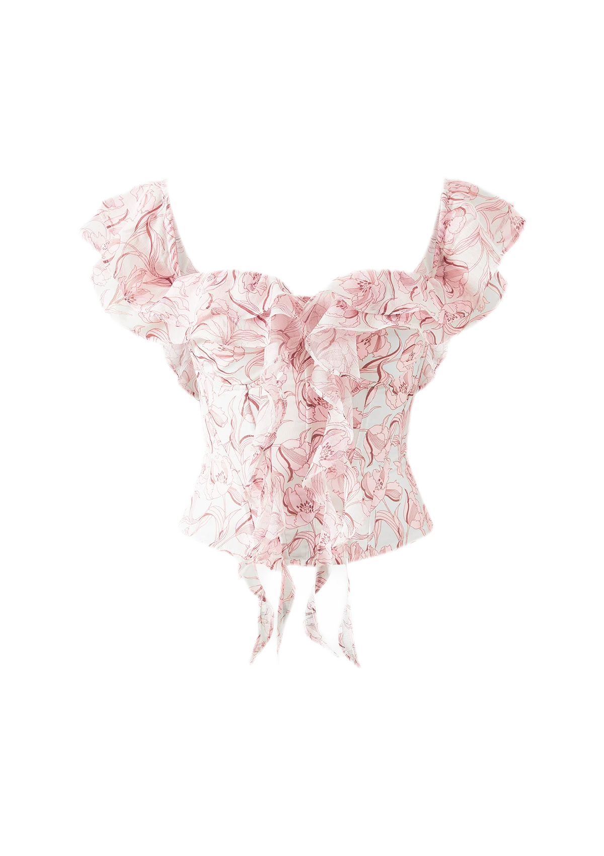 Ruffled Boned Bustier Top