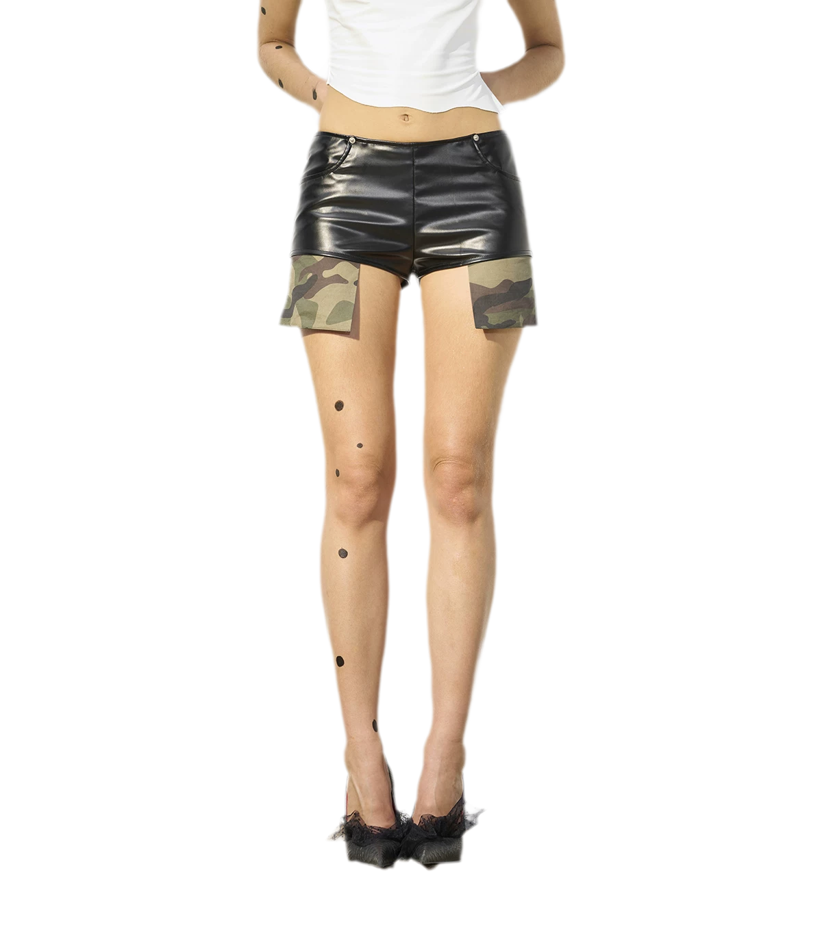 Matte PU Pocket Shorts