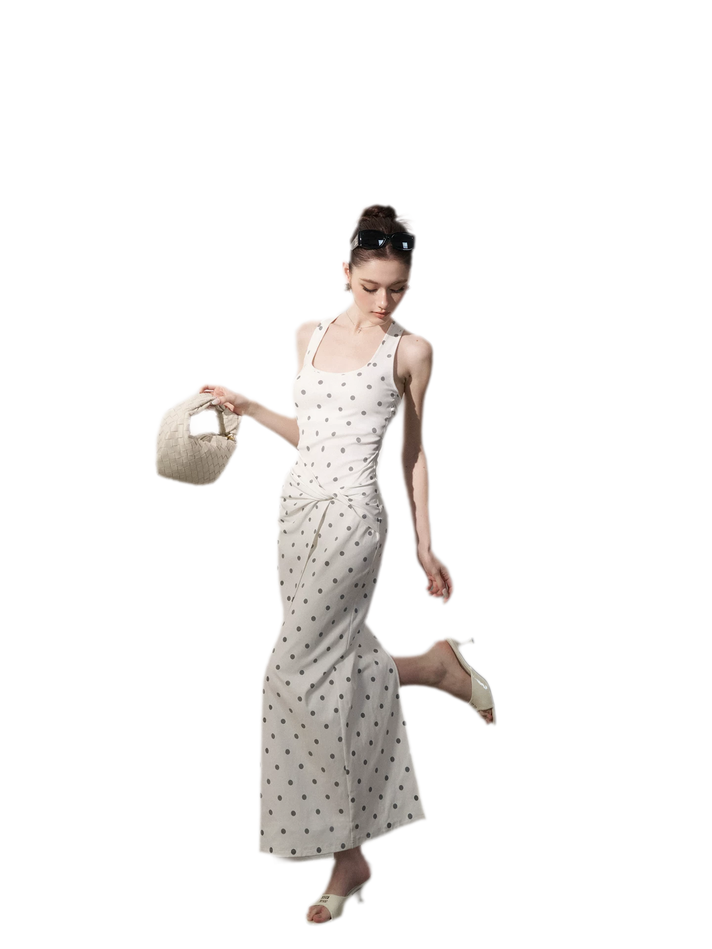 Polka Dot Twist-Knot Dress