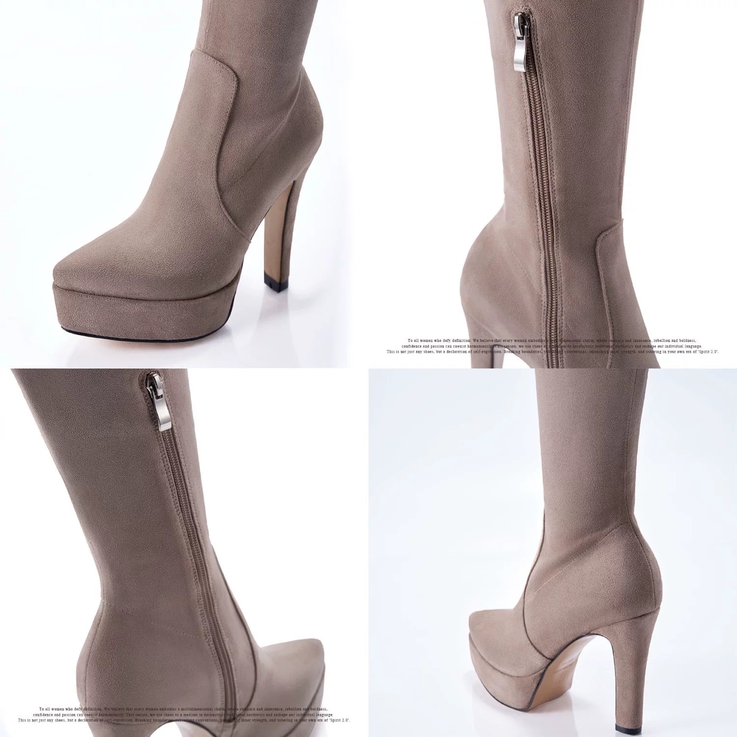 Suede Slouchy Over-Knee Boots