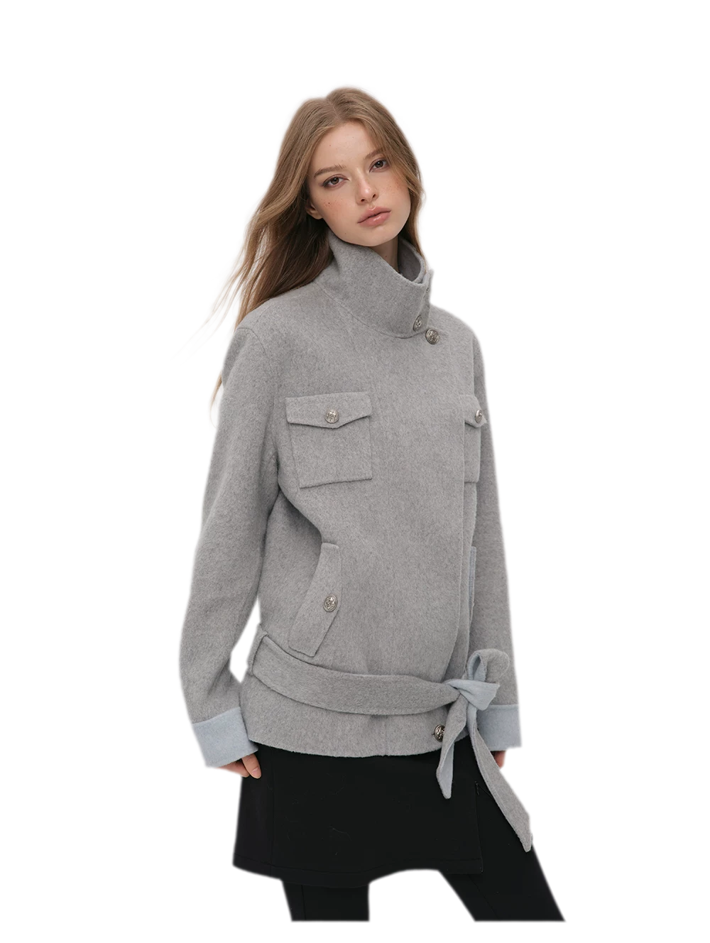 Heavyweight Contrast Wool Coat