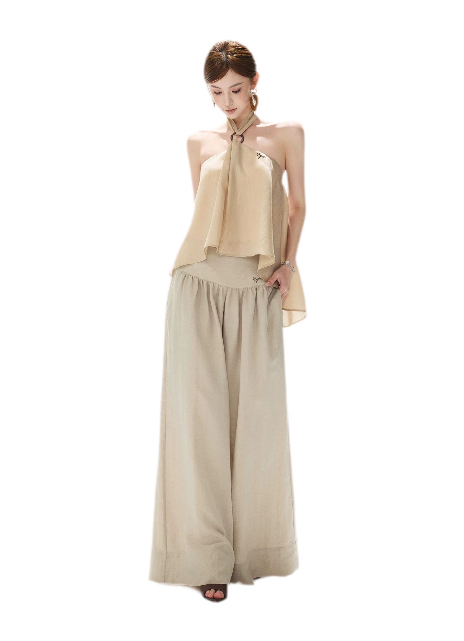 Linen Wide-Leg Pants