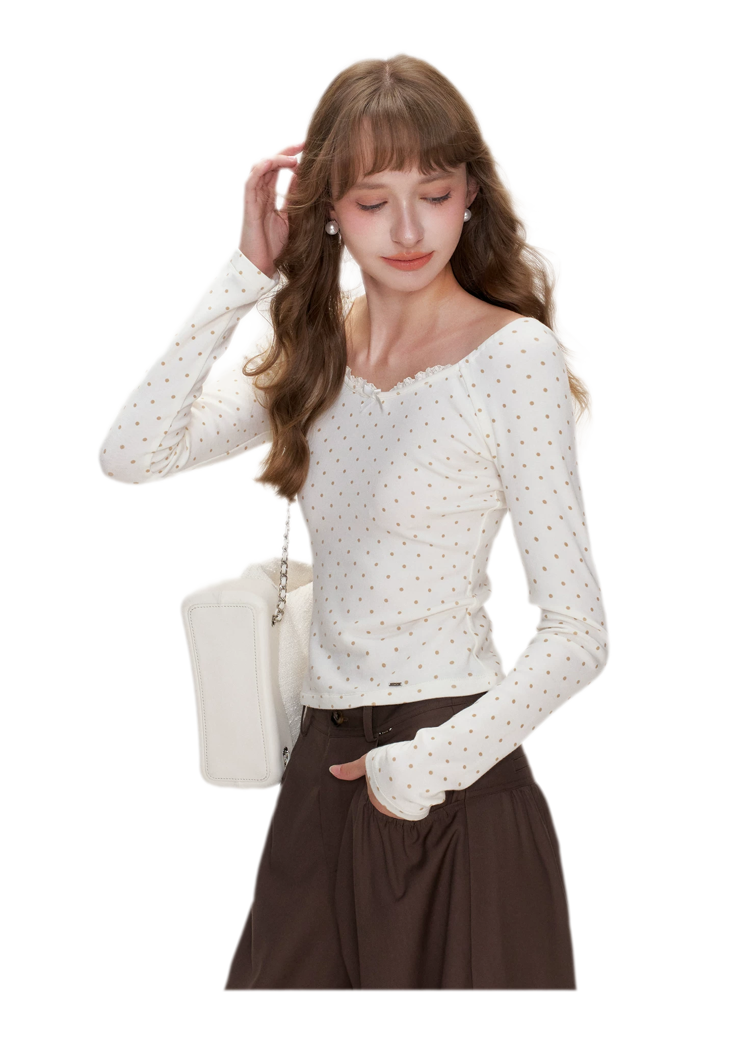 French Lace Bow Back Top