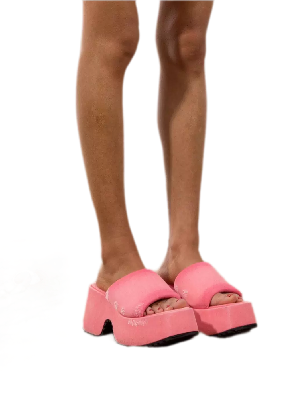 Washed Platform Slippers