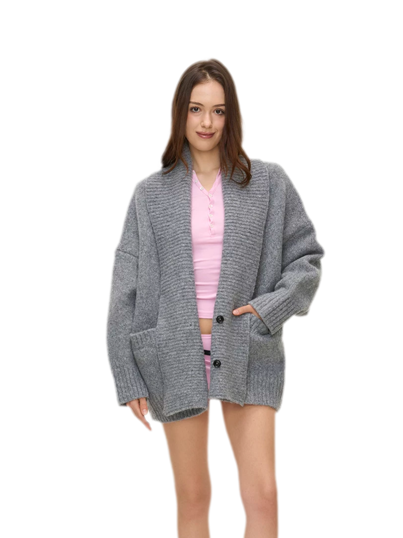 Dense Knit Shawl Cardigan