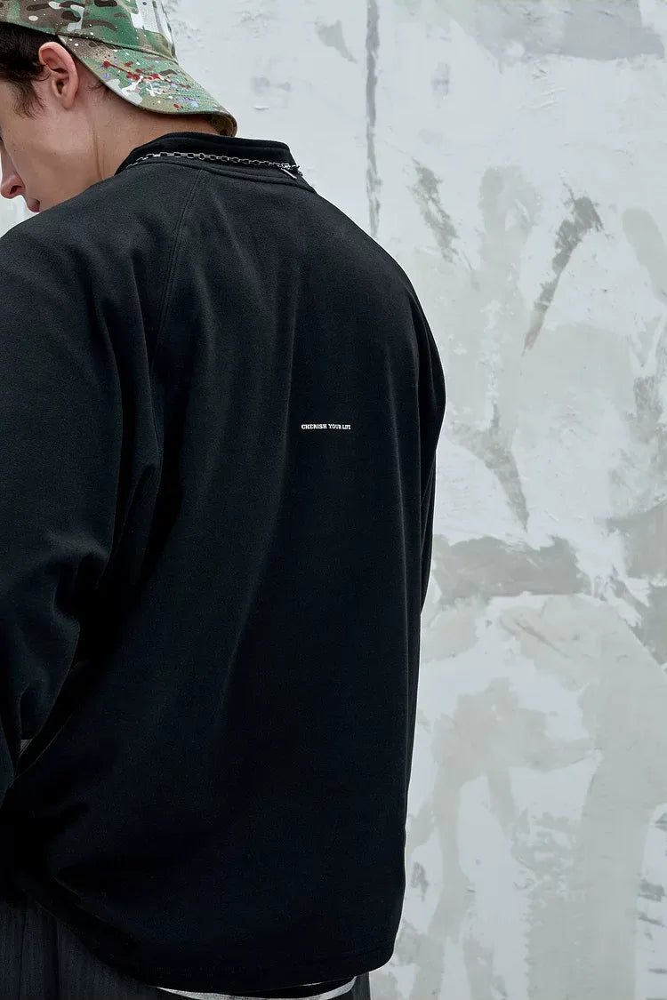 Vintage Oversized Half-Zip T-Shirt