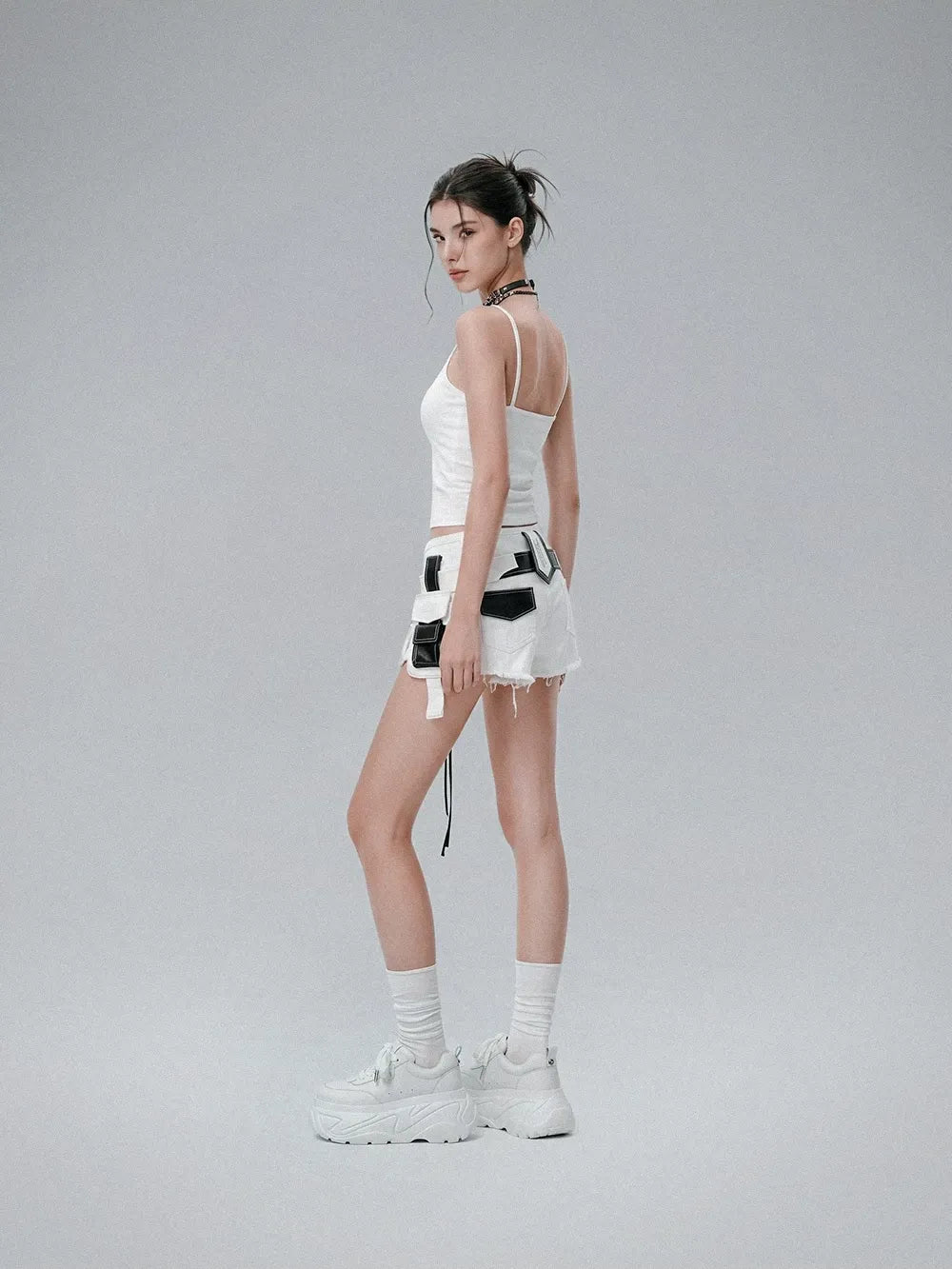 Square Toe Leather Sneakers
