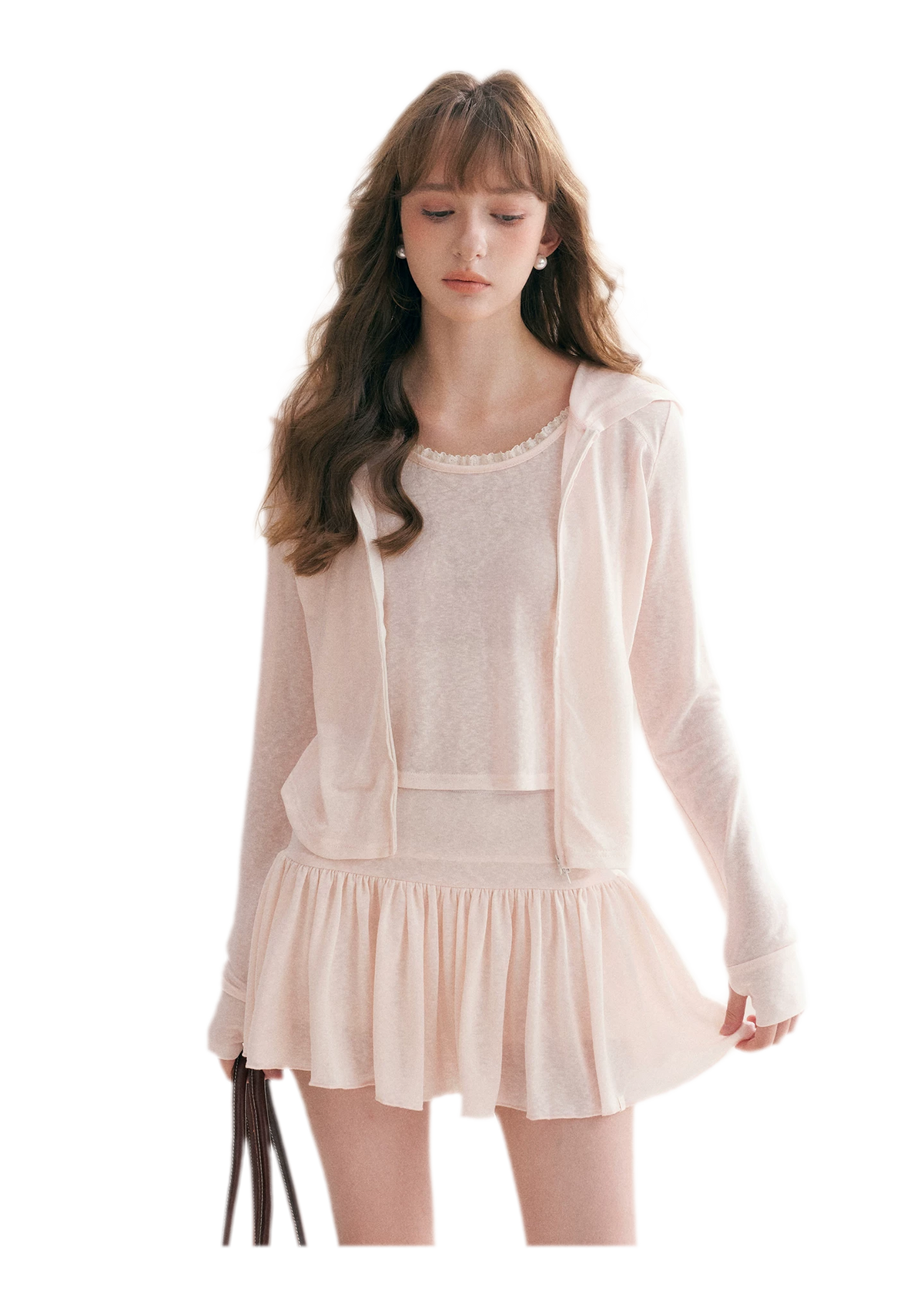 Lyocell Hooded Skirt Set