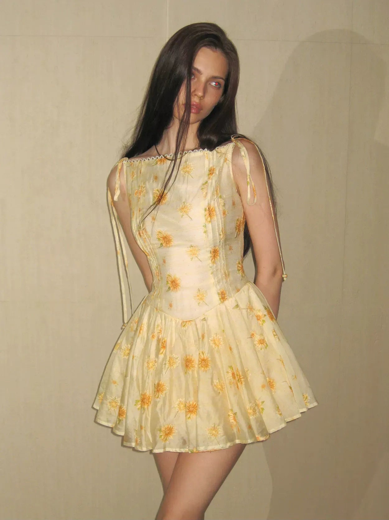 Daisy Embroidered Mini Dress