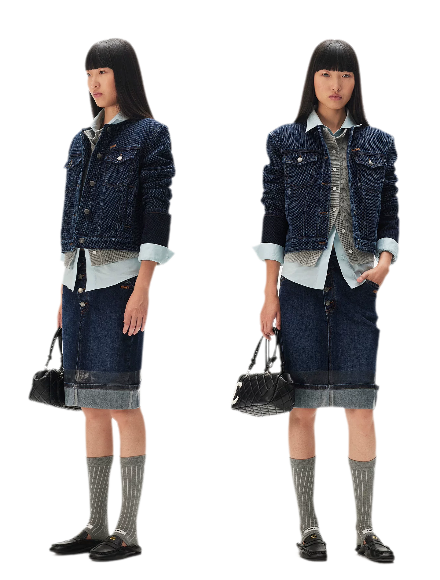 Cable Knit Faux-Layer Cardigan