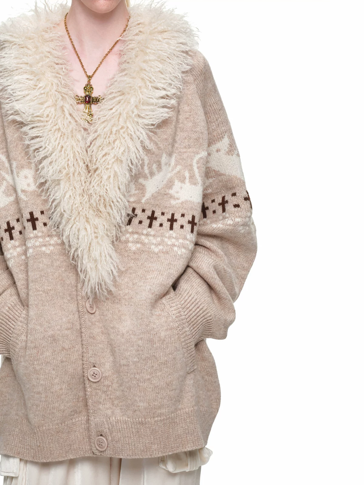 Gilet jacquard Fair Isle avec chats