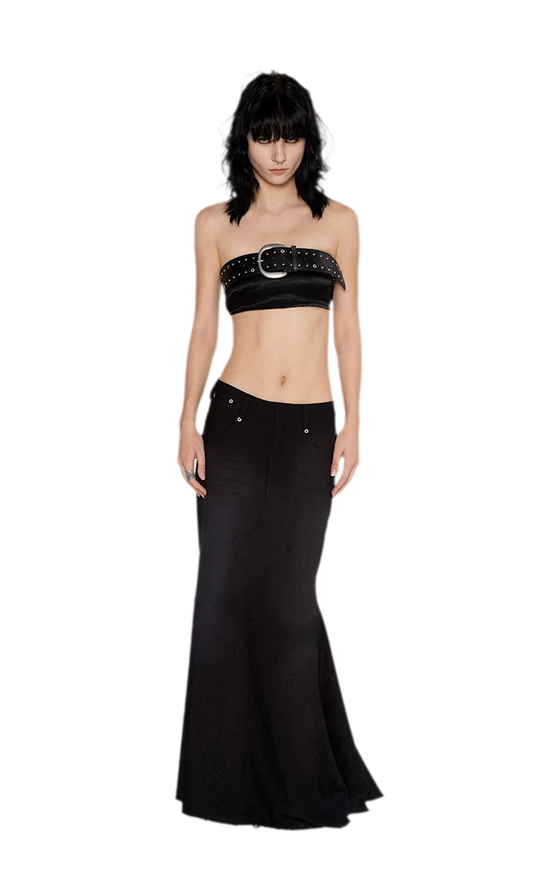 Distressed Studded PU Belt