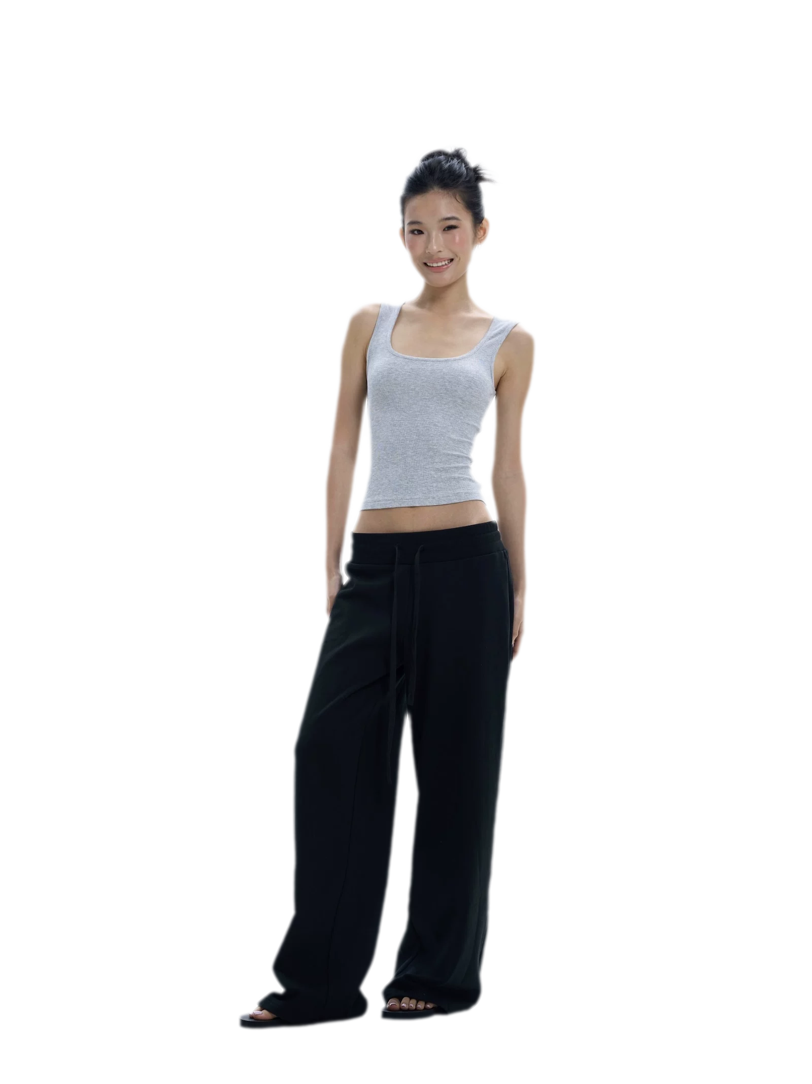 Wide-Leg Drawstring Sweatpants