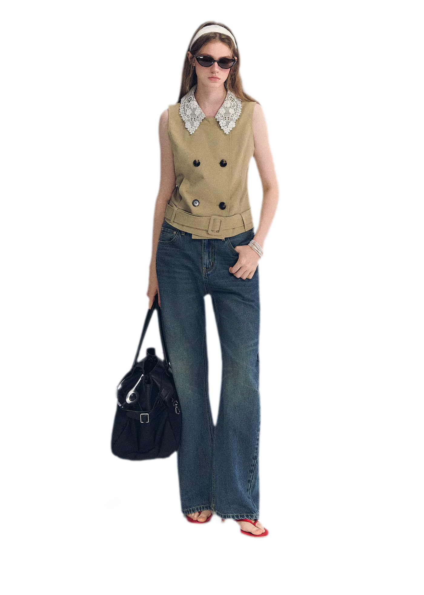 Vintage Wash Wide-Leg Jeans