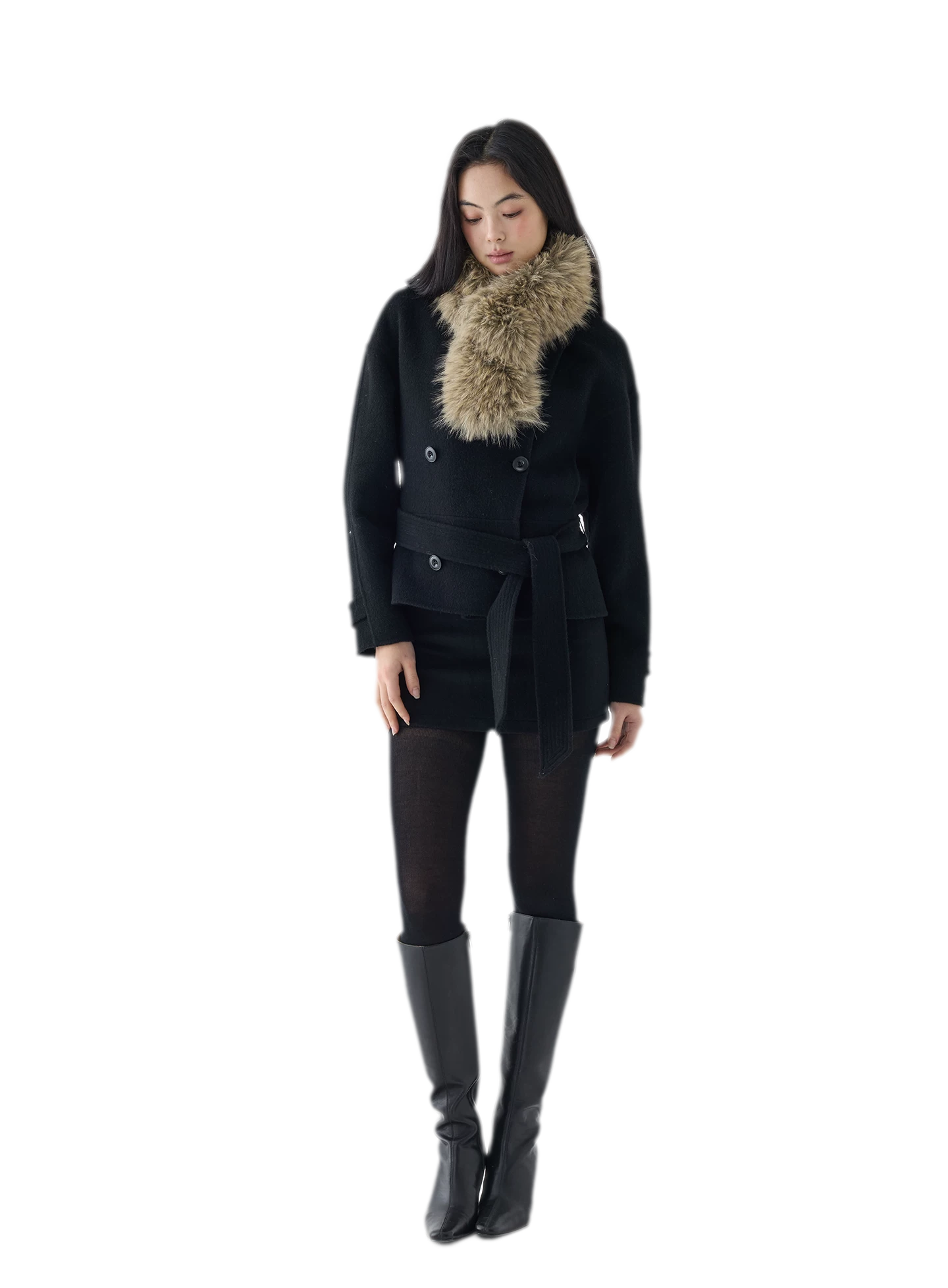 Double-Faced Wool Short Coat