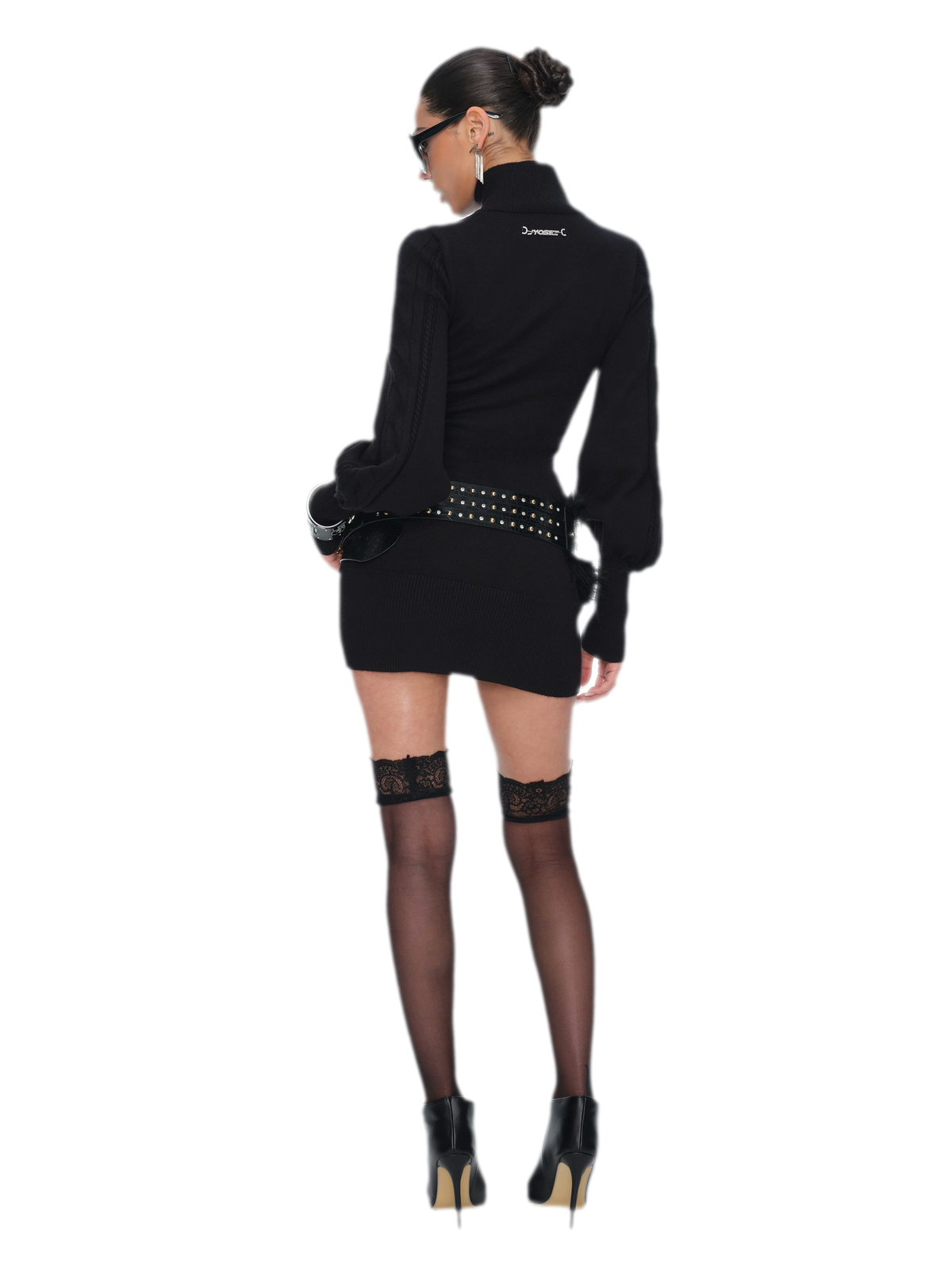 שמלת סריג צמודה בגזרת Bodycon עם כפתורי נפוליאון