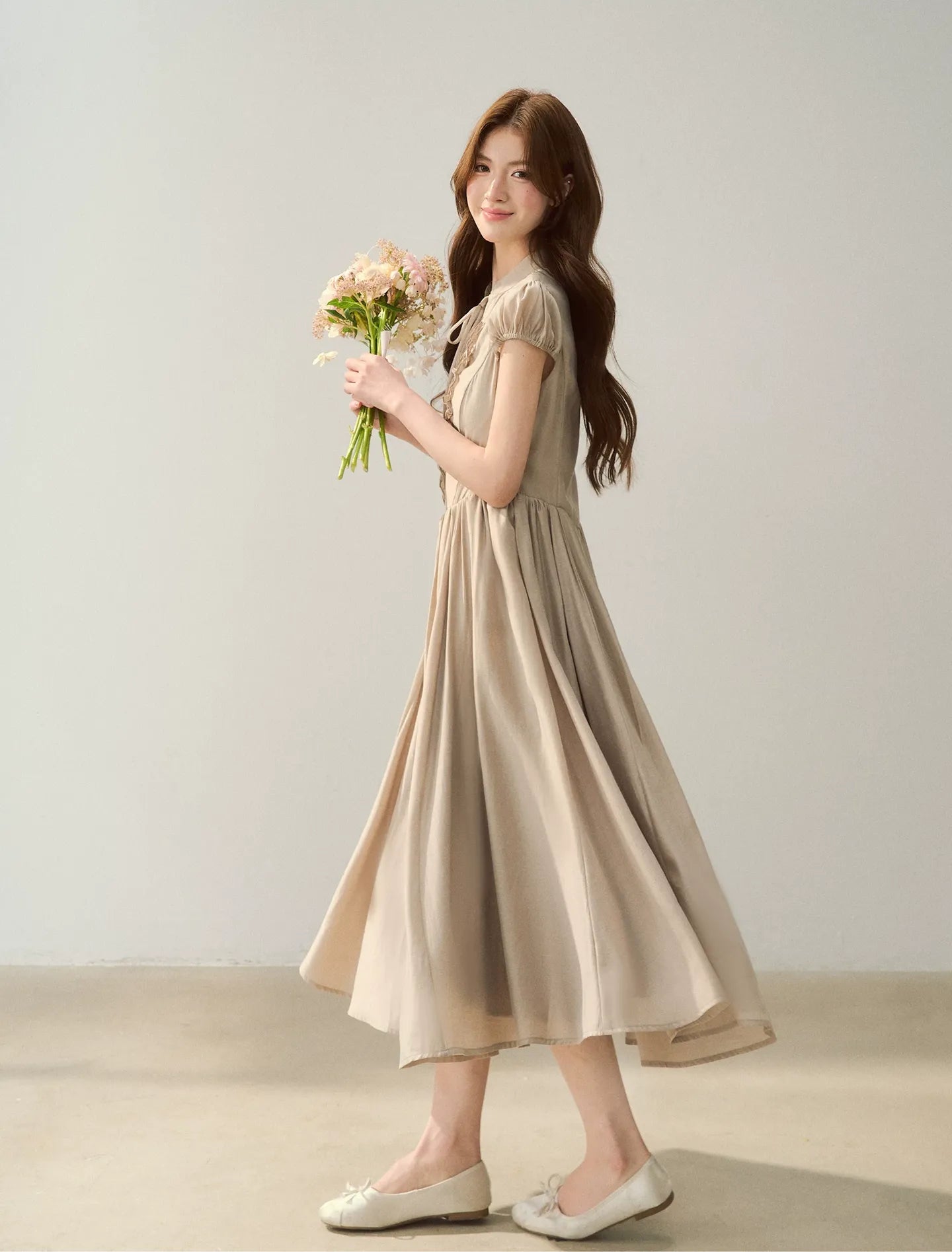 Ruffle V-Neck Maxi Dress