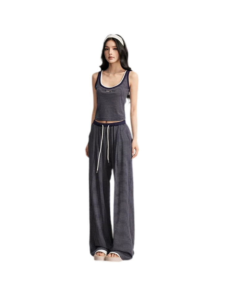 Striped U-Neck Set