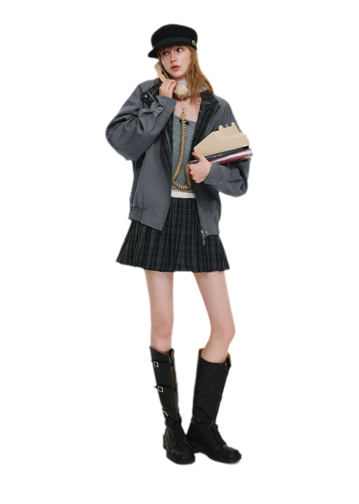 Reversible Plaid Boxy Jacket