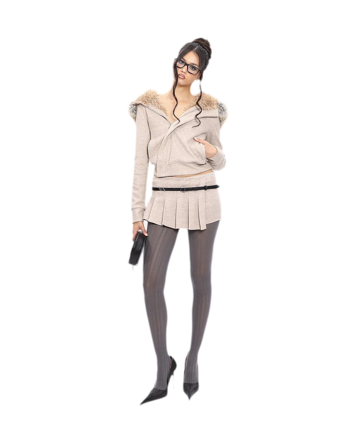 Hooded Plush Zip Set