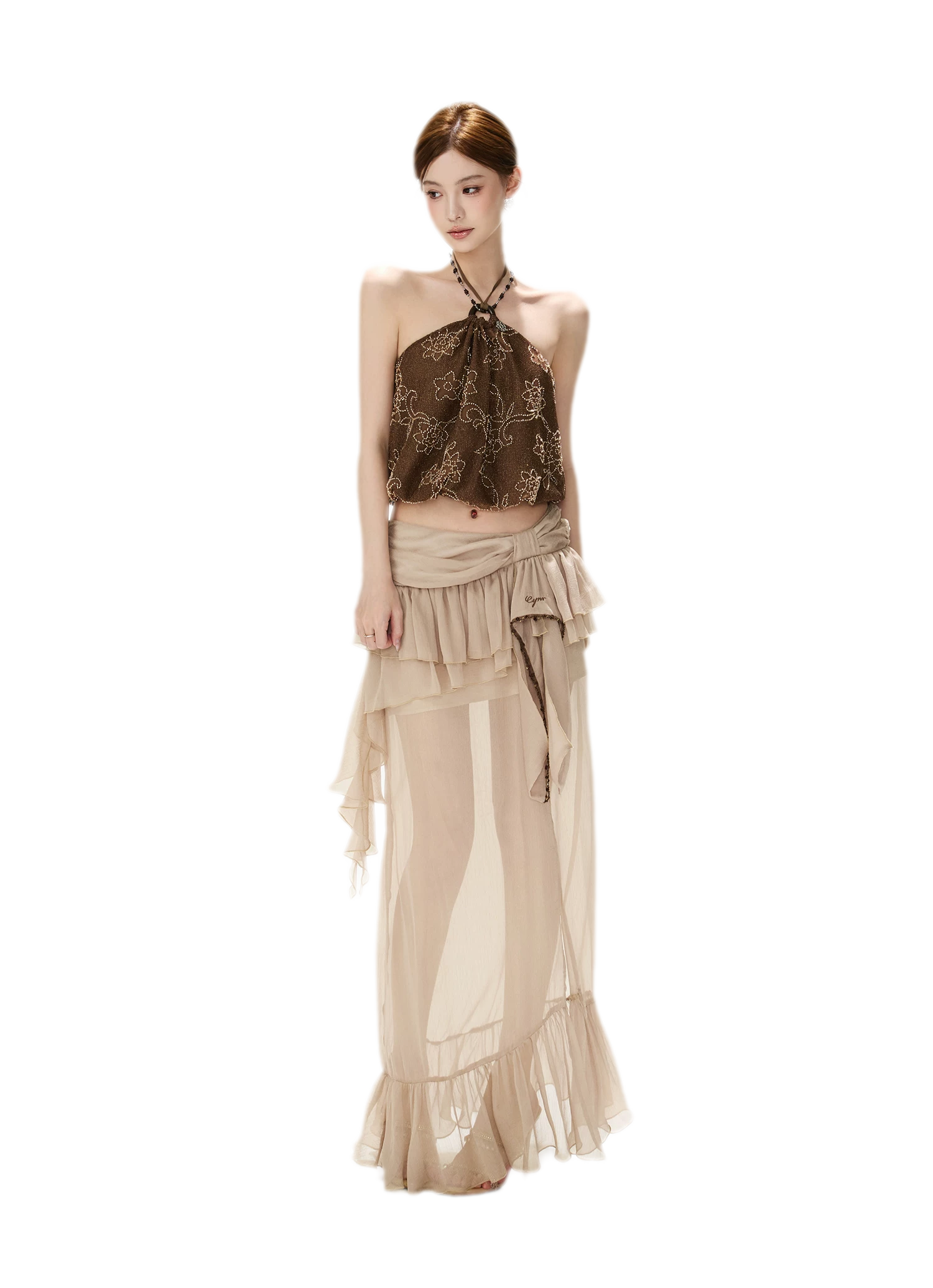 CYNR Beaded Halter Crop Top – view 9