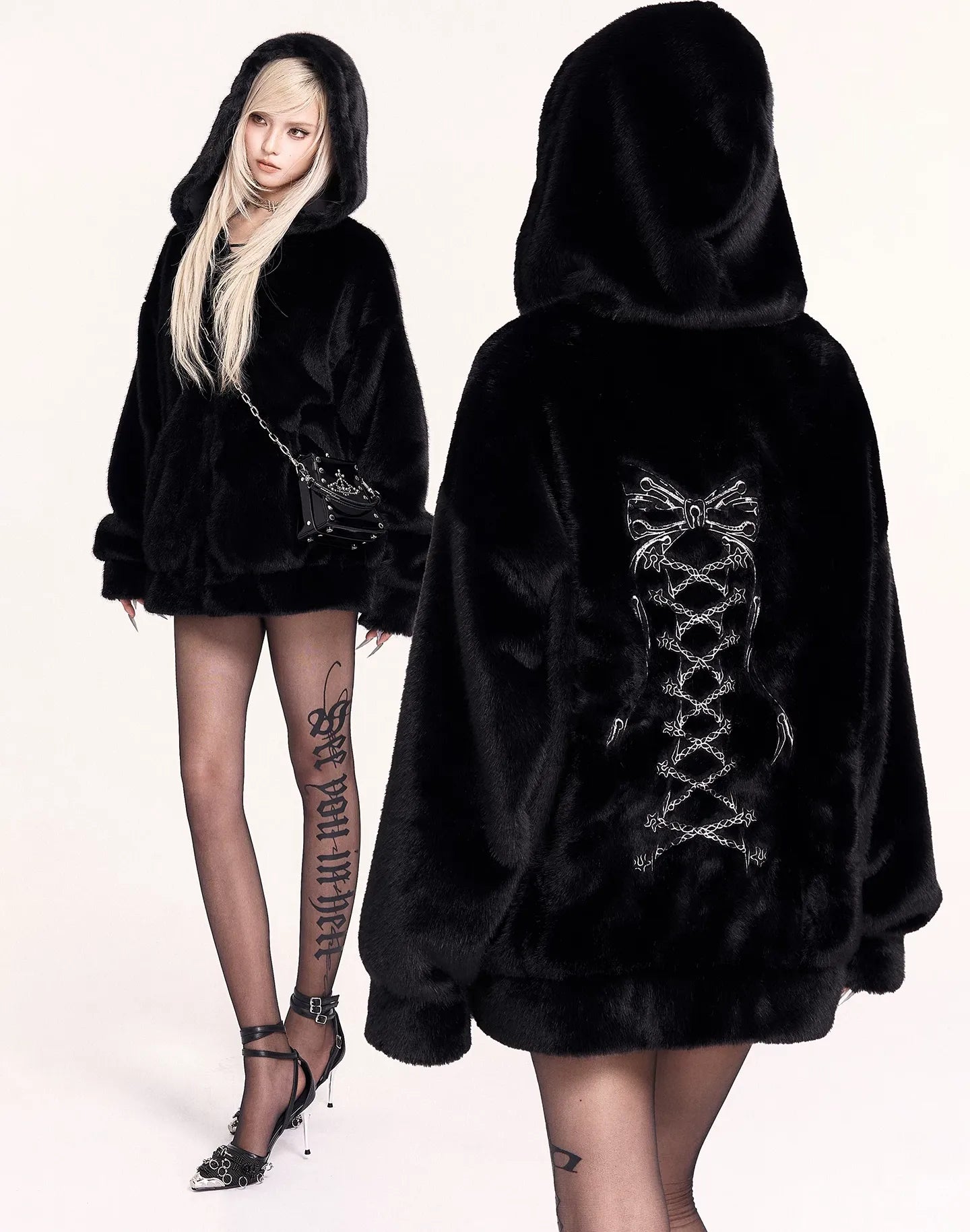 Gothic Letter Black Tights