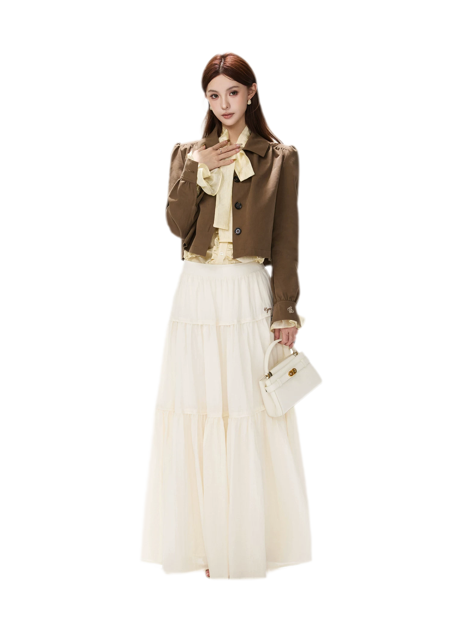 Vintage Puff Sleeve Cropped Jacket