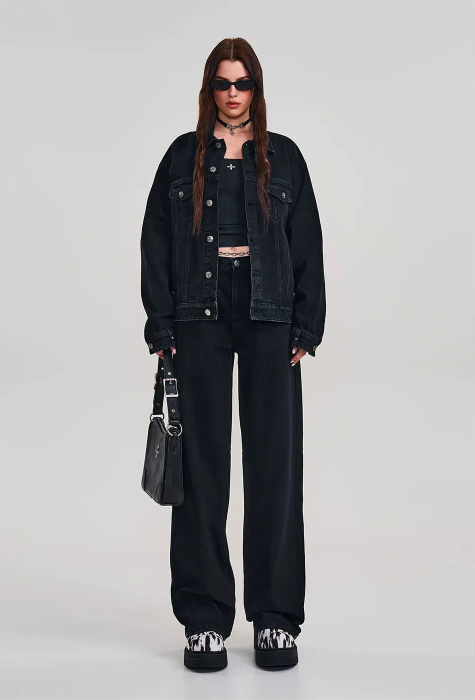 Cross Statue Wide Straight Jeans