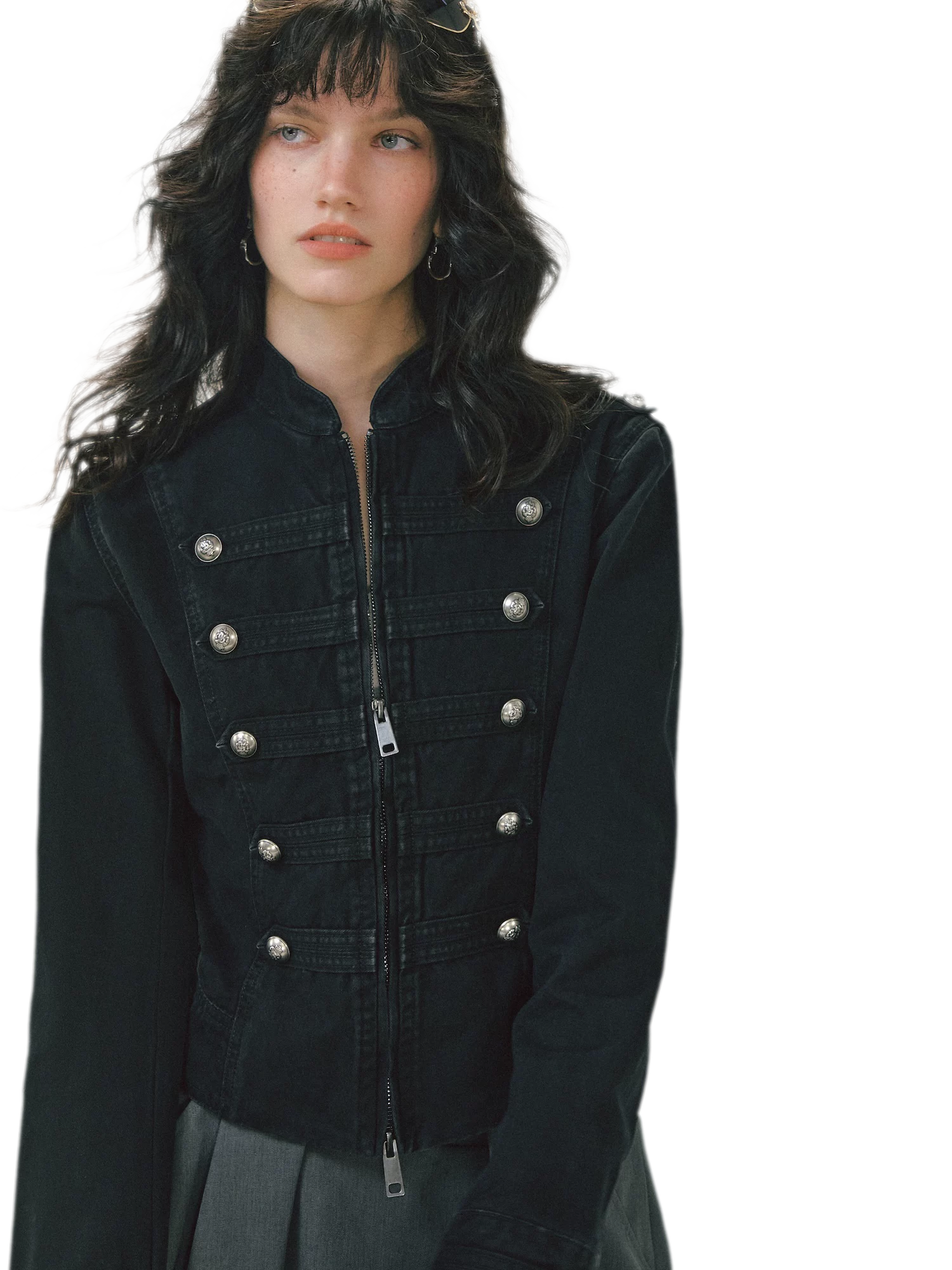 Distressed Cropped Denim Jacket