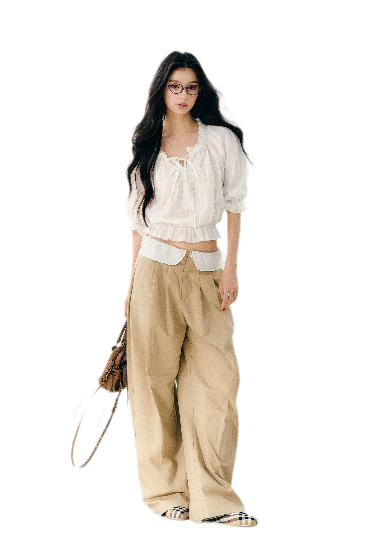 Sheer Ruffled Chiffon Blouse