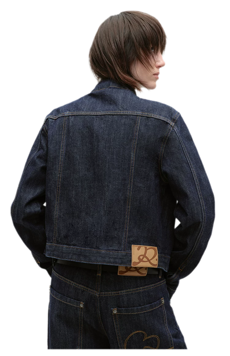 Redline Cropped Raw Denim Jacket