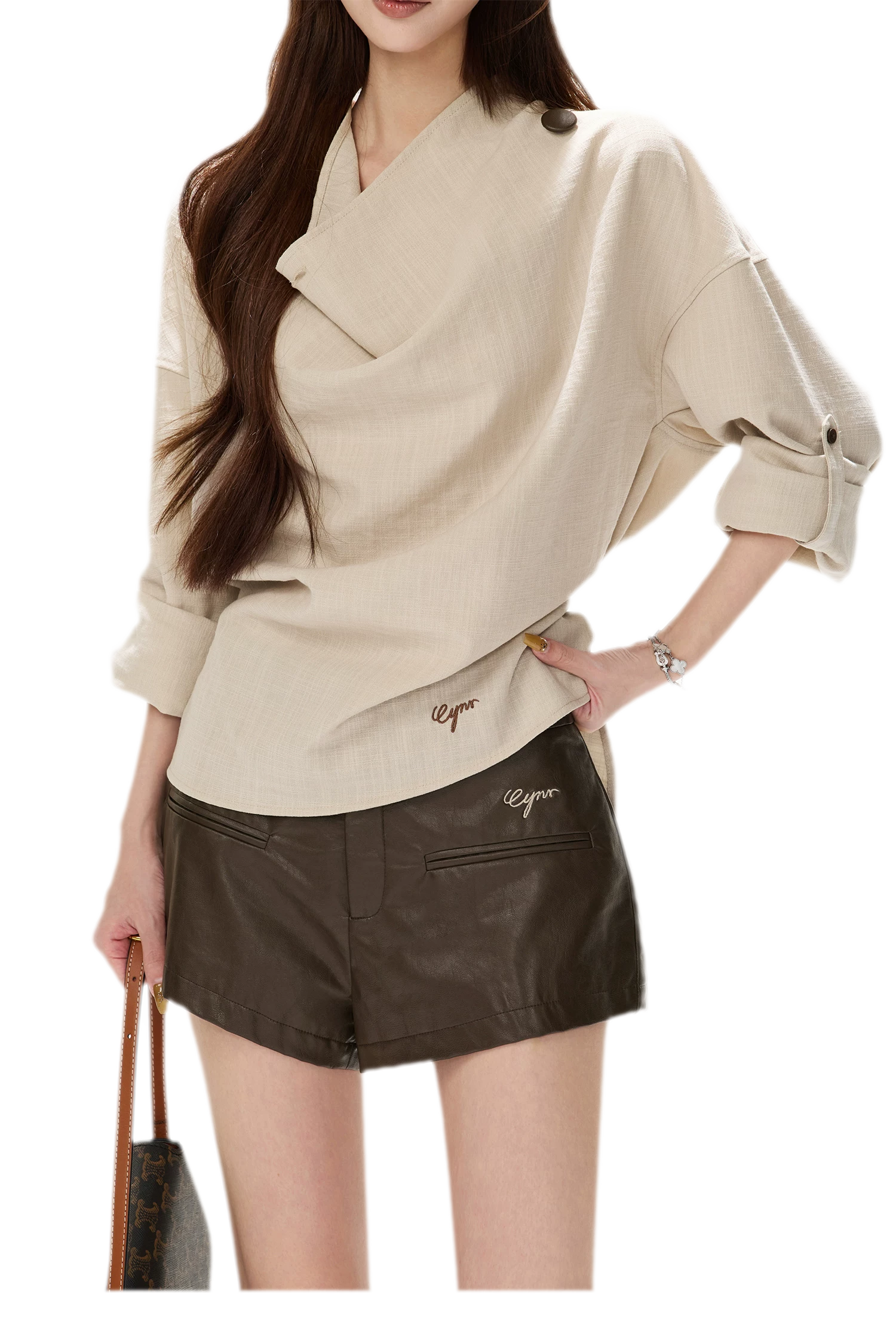 Matte PU High-Waisted Shorts