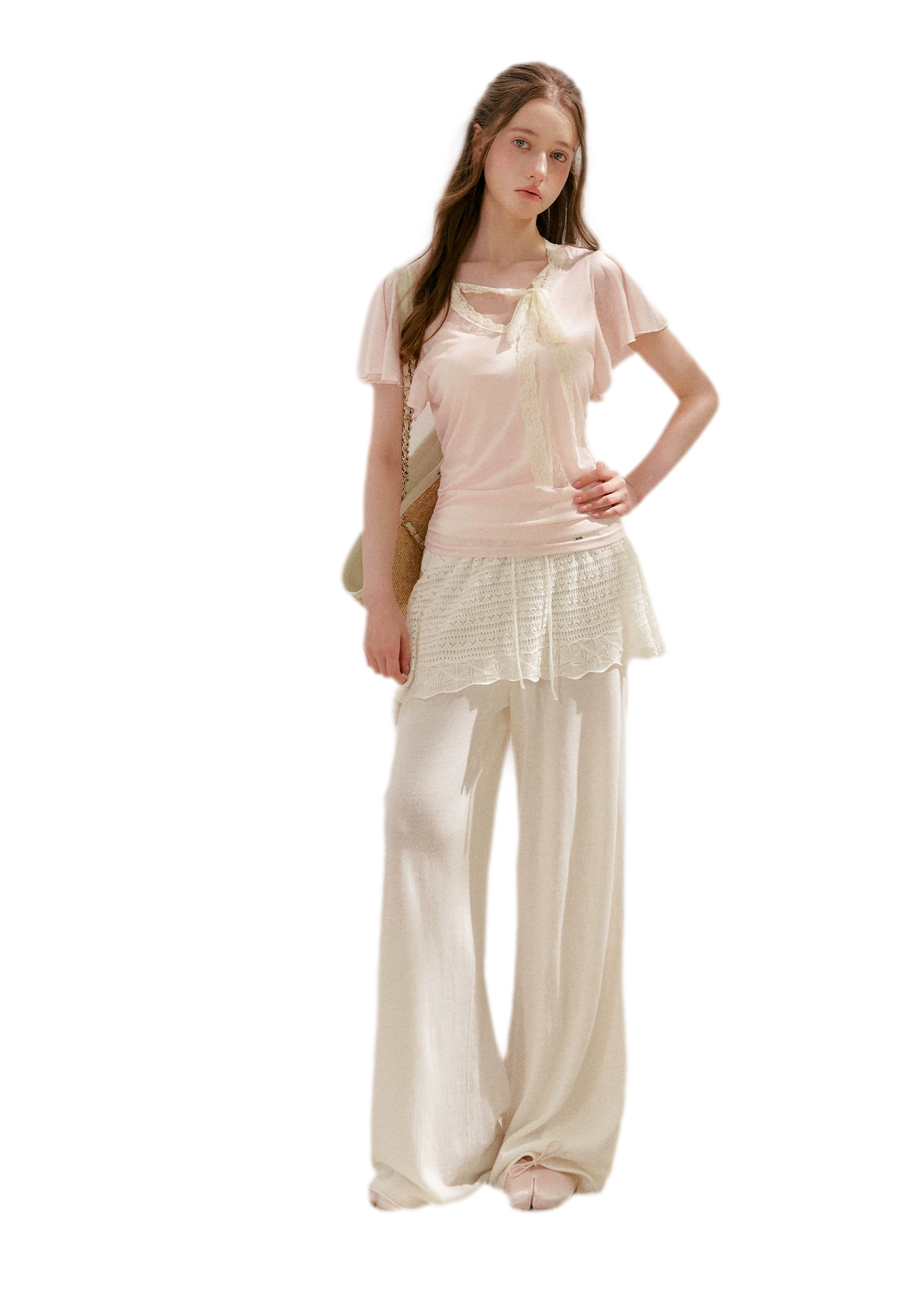 Snowflake Tencel Linen Lace T-shirt