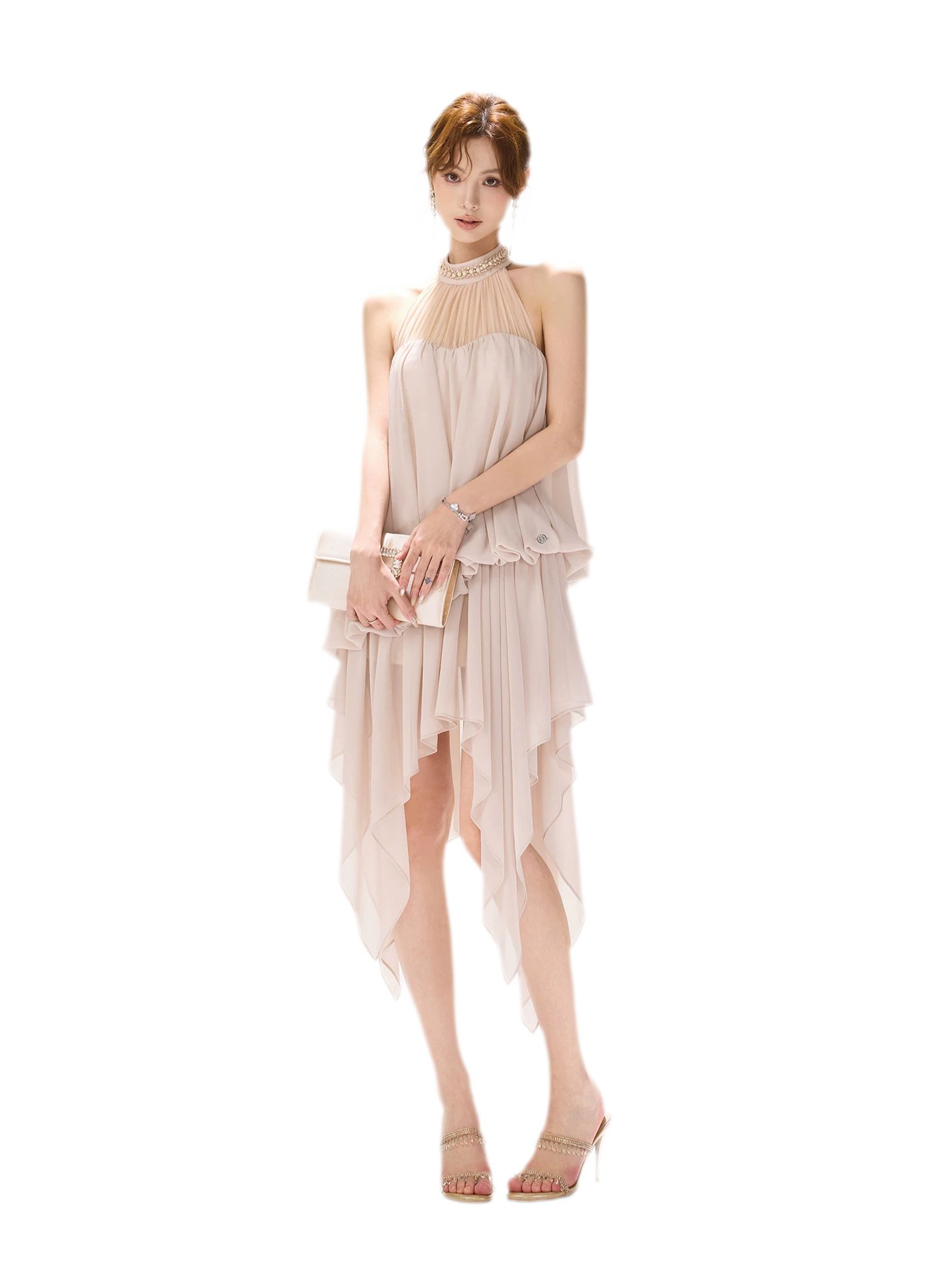 CYNR Pearl Halter Midi Dress – view 11