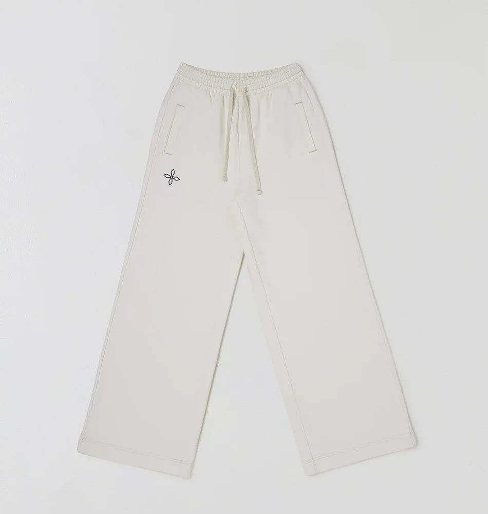 Cross Statue Wide-Leg Cotton Sweatpants