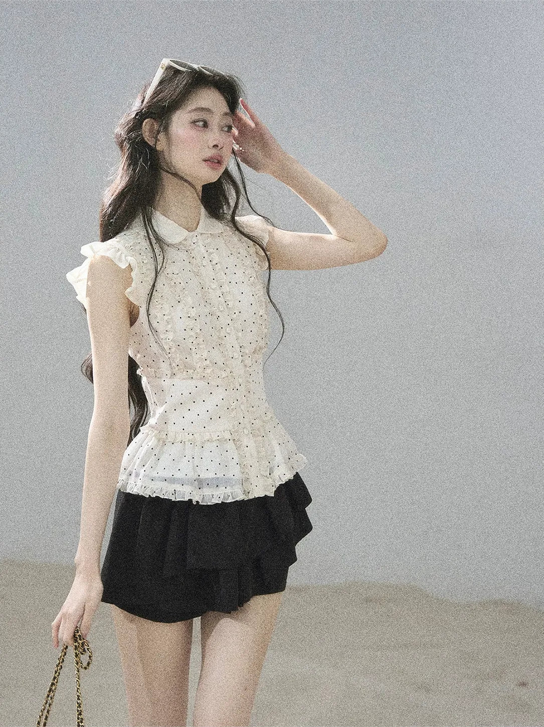 Polka Dot Ruffle Blouse
